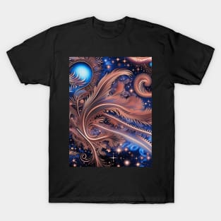Other Worldly Designs- nebulas, stars, galaxies, planets with feathers T-Shirt